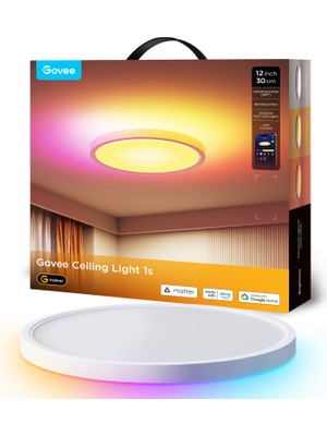 Govee RGBWW + RGBIC Matter Destekli Yuvarlak 1S Tavan Armatürü 30 cm/12 inç