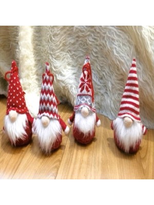 Renkli Peluş Gnome Cüce Noel Baba Süsleri, Yılbaşı Dekoru, Askılı, Eğlence Dolu Süs