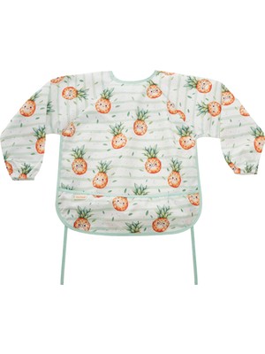 Tinyfeed Uzun Kollu Sıvı Geçirmez Bebek Önlüğü 6-24 Ay | Mama ve Aktivite Önlüğü-Pineapple