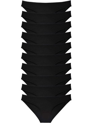 Royaleks 10 Adet Süper Eko Set Likralı Kadın Slip Külot Siyah