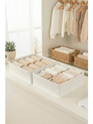 Rek Home 2'li Çekmece Dolap Içi Düzenleyici Saklama Kutusu Çocuk ve Bebek Odası Organizer Set