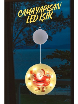 Yılbaşı Işığı, Noel Baba Dekoru, Pencere ve Perde Aydınlatması, LED Işık Parıltısı