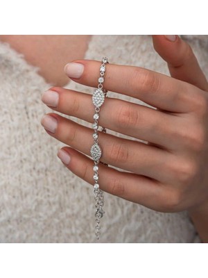 Gumush Hk Gümüş Kadın Bileklik Zirkon Taşlı Mekik |gümüş Takı Hediyelik Ürünler