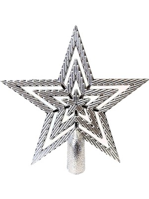 Gri Renkli Küçük Boy Noel Çam Ağacı Tepesi Süsü 10 cm