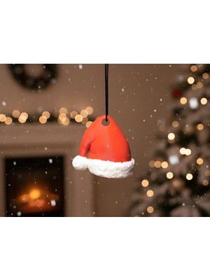 Kırmızı Noel Baba Şapka ve Yılbaşı Ağacı Süsü Seti 5'li, Neşeli Tatil Dekoru