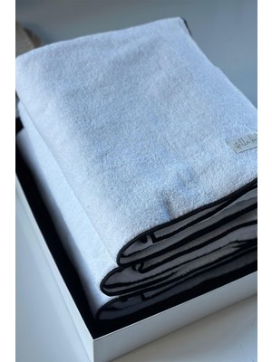StellaBelli %100 Pamuk 90 x 150 cm Banyo Havlusu | Otel | Soura | Kenar Siyah Özel Işlemeli
