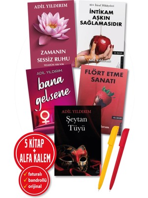 Destek Yayınları Alfa Kalem+ Adil Yıldırım 5 Kitap Yeni(Zamanın Sessiz Ruhu+Şeytan Tüyü+Bana Gelsene)Edebiyat Destek