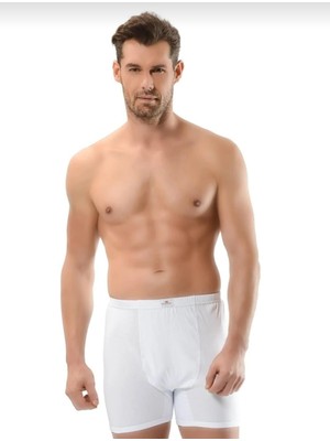 Jiber 102/108 Erkek %100 Pamuk Paçalı Boxer Tekli