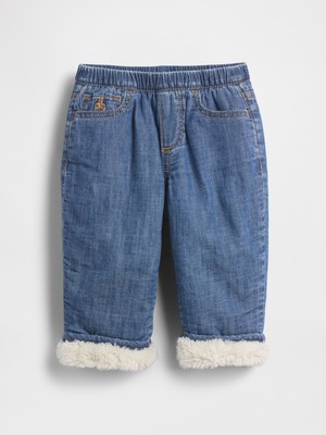 Gap Bebek Mavi Sherpa Astarlı Pull-On Barrel Jean Pantolon