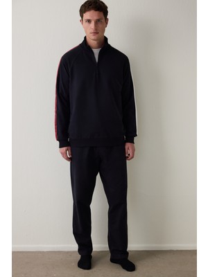 Penti Mavi Erkek Çizgili Oversize Jogger Pijama Takımı