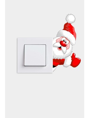 Renkli Noel Baba Çocuk Odası Priz Stickerı, Eğlenceli ve Dekoratif Tasarım