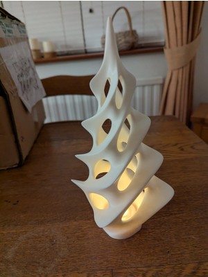 TSC Spiral Formda 3D Baskı Mumluk – Ev Hediyesi 15CM