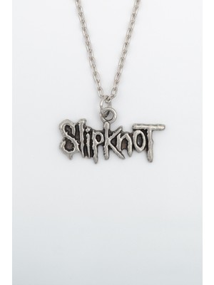 Alooya Slipknot Gümüş Kaplama Düz Zincir Kolye