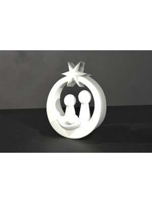 TSC 12CM Aile Soyut Heykel  Modern Ev Dekorasyonu Geometrik Tasarım Beyaz