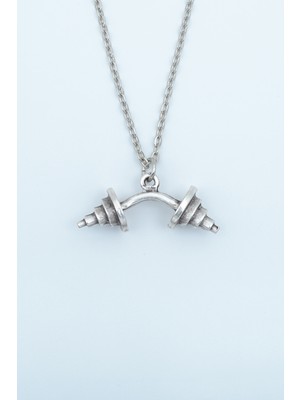 Alooya Halter - Dambıl Gümüş Kaplama Düz Zincir Kolye