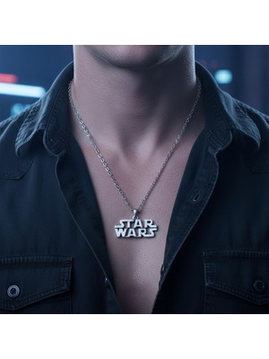 Alooya Star Wars Gümüş Kaplama Düz Zincir Kolye