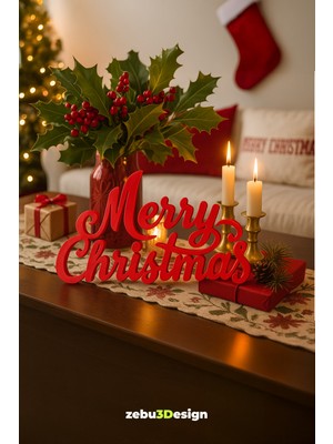 Kırmızı Yılbaşı Süsü, Dekoratif Masa Süsü, Kutlama ve Sevinç Için Şık Tasarım