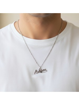 Alooya Mustafa Kemal Atatürk İmzalı Gümüş Kaplama Düz Zincir Kolye