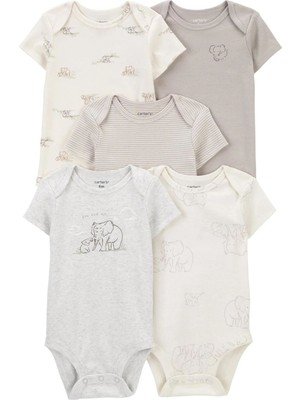 Carter's Bebek Body Set Kısa Kollu 5'li Paket - Carters 1R036310 Çok Renkli - Yenidoğan