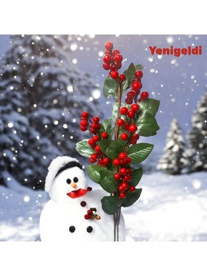 Yılbaşı Kokina Dallar, Kırmızı Red Berry, Gün Işığı Ledli, Noel ve Yeni Yıl Süsleri