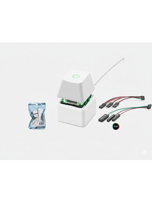 Emre Bilişim Açma Kapama Tuşu On/off Switch Rgb Beyaz  ND2810 Pc  Açma Kapama Tuşu
