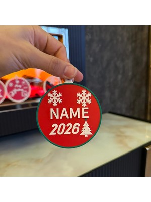 Isme Özel Renkli 3D Noel Süsü, Şık ve Eğlenceli Dekorasyon Hediye