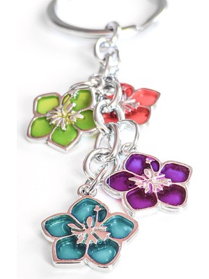 Moncuk Design 5 Yapraklı Yonca Karışık Renk Metal Anahtarlık