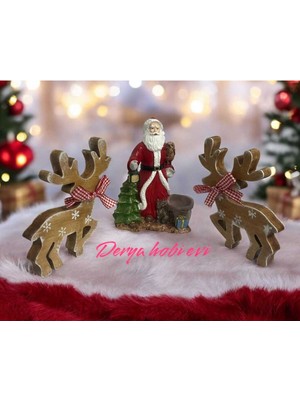 Yılbaşı Süsleri, Geyikler, Noel Baba, Zencefilli Kurabiye, Renkli Dekorasyon