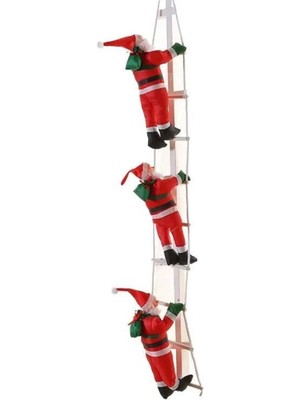 Renkli Noel Baba 95CM, 3'lü, Dekoratif ve Eğlenceli Ev Süsü