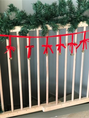 Kırmızı Kadife Kurdele ve Altın Zincirli Noel Çam Süsü, Şık Ev Dekoru