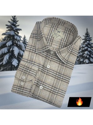 Eren Style Klasik %100 Cotton Uzun Kollu Terletmeyen Kışlık Flanel Gömlek (Regular Kalıp)