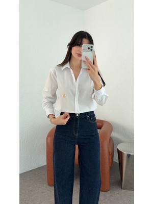 Hazelanna Gold Logolu Beyaz Gömlek