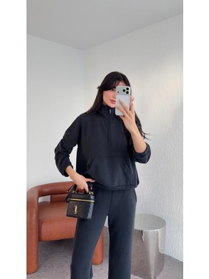 Hazelanna Yıkamalı Antrasit Modal Sweat