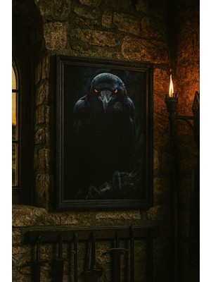 "karanlık Kuzgun" Sanatsal Dekoratif Poster (Çerçeveli)