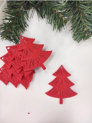 10 Adet Keçe Eldivenle Yılbaşı Ağacı Süsleri, Dekorasyon ve Süsleme Seti