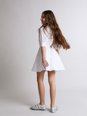 Lc Waikiki Yeni Sezon Kruvaze Yaka Kız Çocuk Elbise