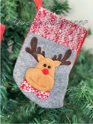 Yılbaşı Temalı Peluş Geyik Süsleri ve Dekorasyon Seti