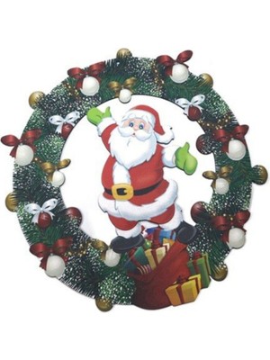 Renkli Yuvarlak Yılbaşı Çelengi, Neşeli Tatil Dekoru