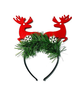 Yılbaşı ve Noel Temalı Kırmızı Geyik Taç Süsü, Şık Dekorasyon Için Ideal Seçenek