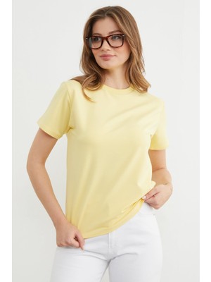 FullaModa Basic Bisiklet Yaka Tişört