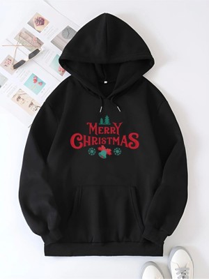 Etiler Collection Merry Chrıstmas Sweatshirt - Hodie - Siyah