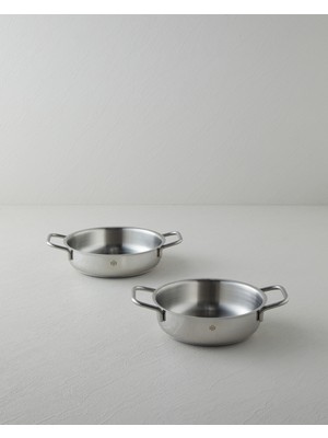 English Home Siena Çelik 2’li Kapaksız Sahan Seti 16-18 cm Silver