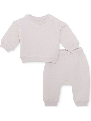 Hellobaby Unisex Yenidoğan Sweatshirt-Patiksiz Alt Kapitone Örme Bisiklet Yaka Uzun Kol Patiksiz Paça