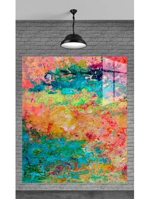 Marsilyan Muhteşem Ebru Tablosu Temperli Cam Üzerine Tablo Sevgilinize Yılbaşı Hediye