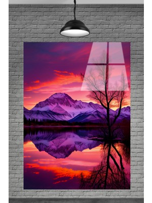 Marsilyan  Gün Batımı Dekoratif Cam Tablo