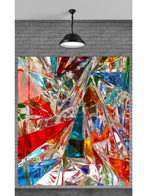 Marsilyan Karışık Renkli Elmas Tablosu Temperli Cam Üzerine Sevgilinize Yılbaşı Yeni Yıl Hediyesi