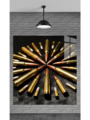 Marsilyan Mermi Dizilimi Temperli Cam Üzerine Tablo Sevgilinize Yılbaşı Hediye