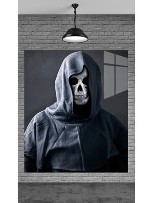 Marsilyan Maskeli Adamtemperli Cam Üzerine Tablo Sevgilinize Yılbaşı Hediye