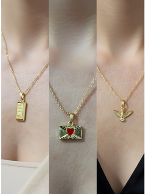 NKT Collection Üçlü Kombin Altın Kaplama Sembol Kolye Seti