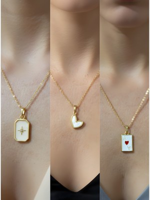 NKT Collection Üçlü Kombin Altın Kaplama Sembol Kolye Seti